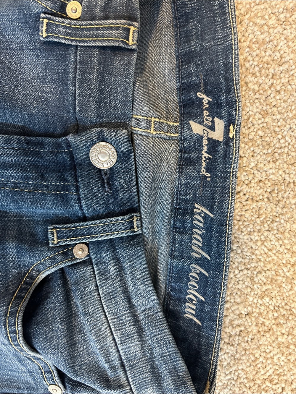 7 For All Mankind Dark Blue Flared Women’s Jeans - Picture 6 of 10